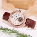 Fake Cartier ballon bleu Rose Gold White MOP Dial Watches Lady 39mm